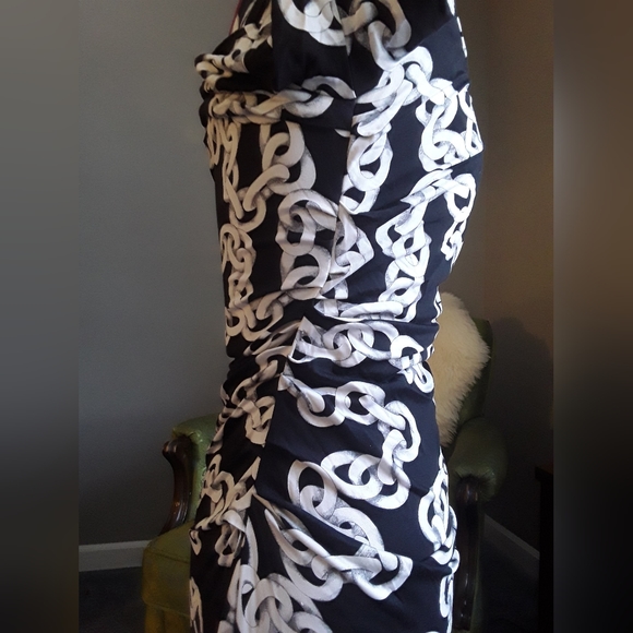 NWT Diane Von Furstenberg Bentley chain print fitted dress - Picture 7 of 10